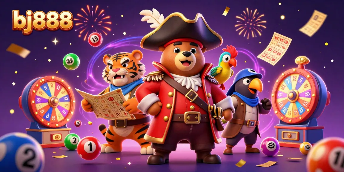 Experience thrilling moments with bj888 in this dynamic lottery-themed scene filled with excitement.