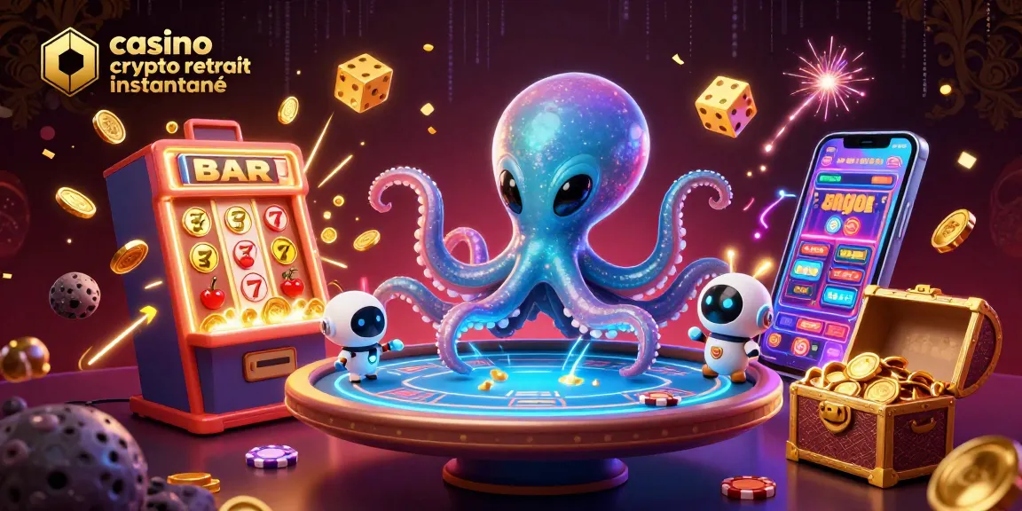 Profitez des retraits rapides dans le casino crypto instantané avec un octopus et un robot dans l'espace.