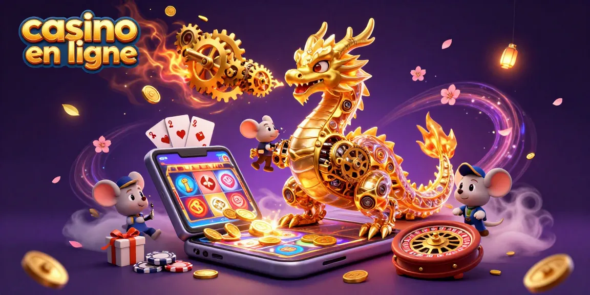 Découvrez les jeux captivants de casino en ligne avec un dragon doré et des éléments de jeu riches.