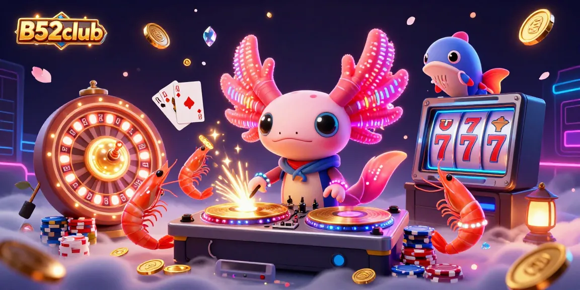 Experience the thrill of B52club with vibrant characters and dynamic casino elements in a rich underwater setting.