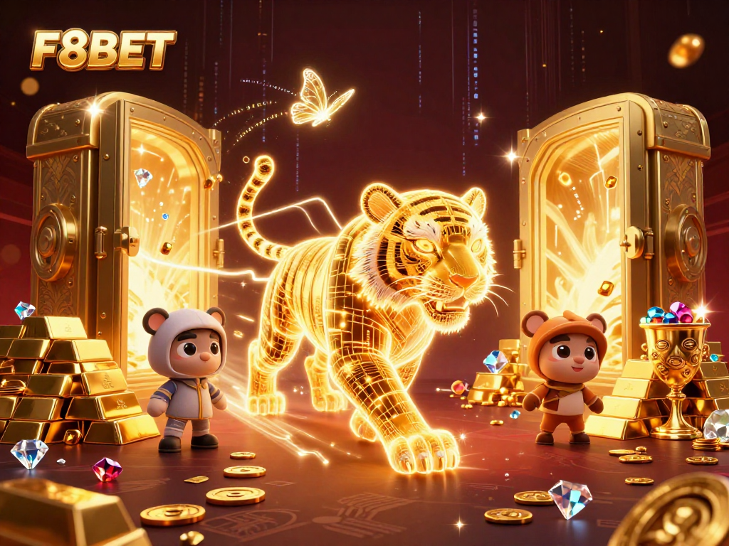 Experience the electrifying thrill of F8BET with a stunning 3D casino illustration.