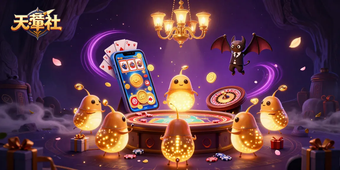 Engage in casino thrills with our vibrant glowworm-themed 3D illustration, showcasing games and energy.