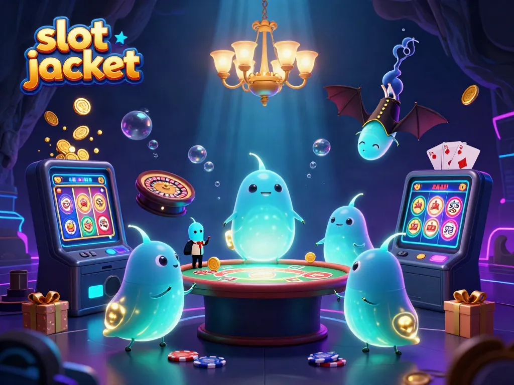 Menggairahkan slot jackpot dengan ilustrasi kasino gua yang dihiasi glowworms dan dealer kelelawar.