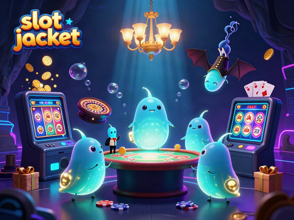 Menggairahkan slot jackpot dengan ilustrasi kasino gua yang dihiasi glowworms dan dealer kelelawar.