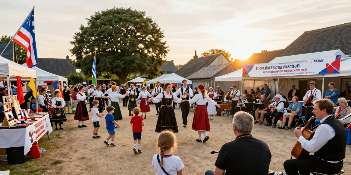 Enjoying vibrant culture at a Breton festival featuring M98 สล๊อตเว็บตรง activities and traditional music.