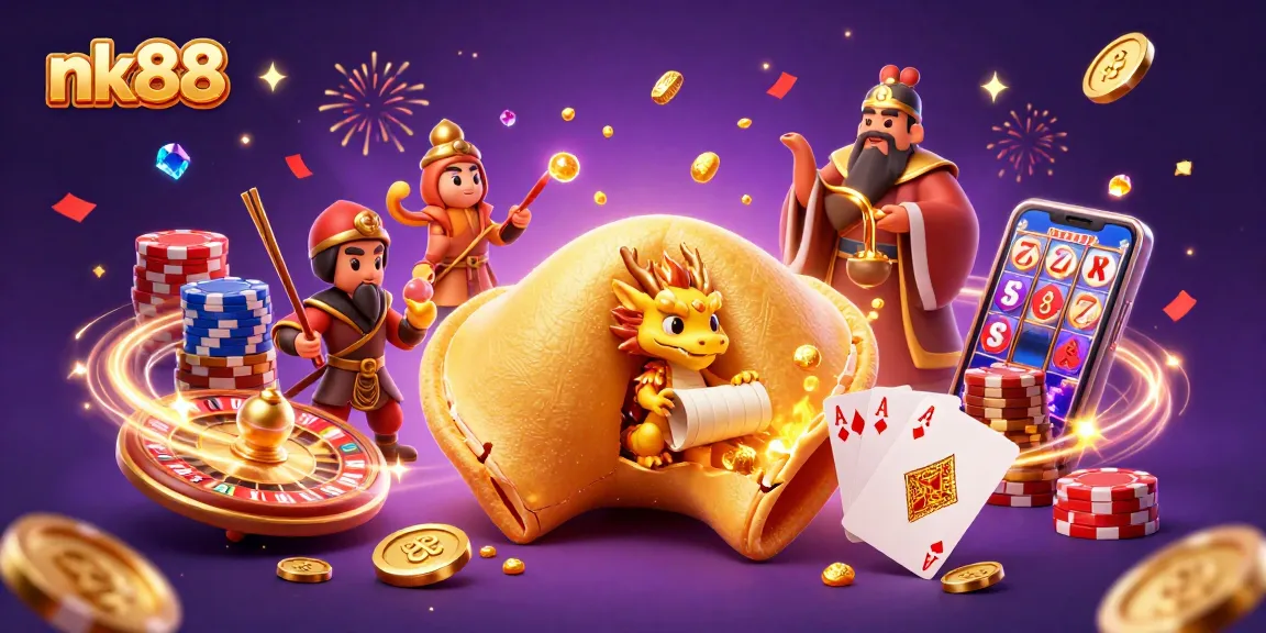 Engage with the nk88 online casino experience as golden coins and gems swirl around vibrant characters.
