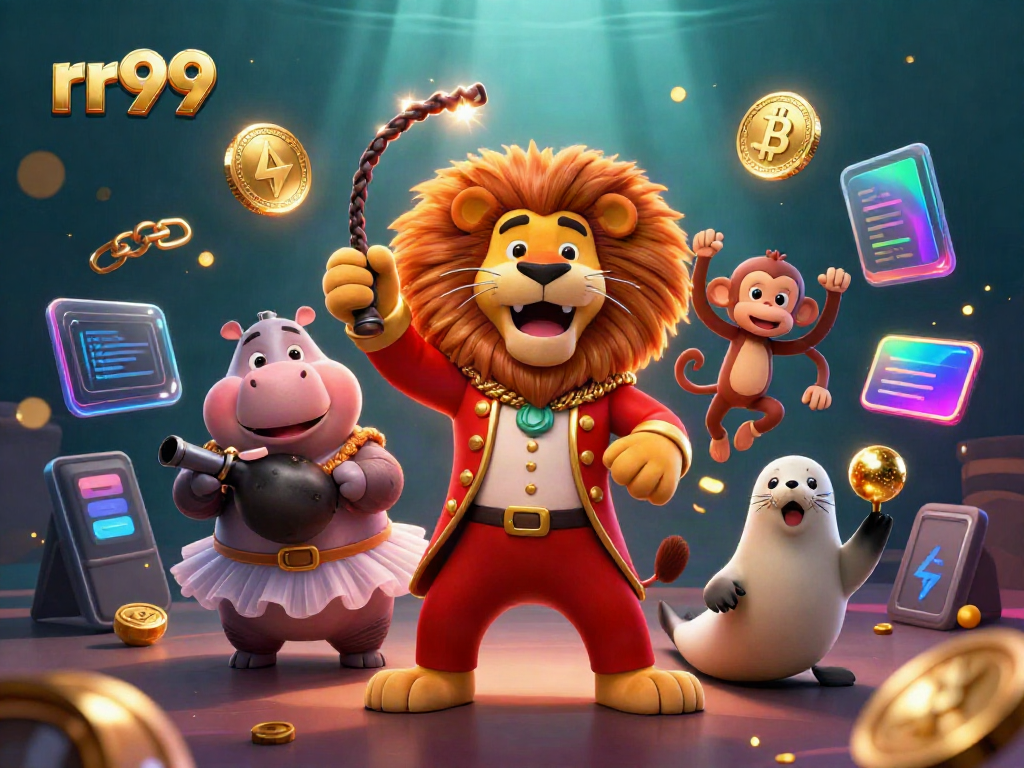 Experience the thrill of rr99 online gaming with vibrant characters and crypto elements in a rich, dynamic scene.