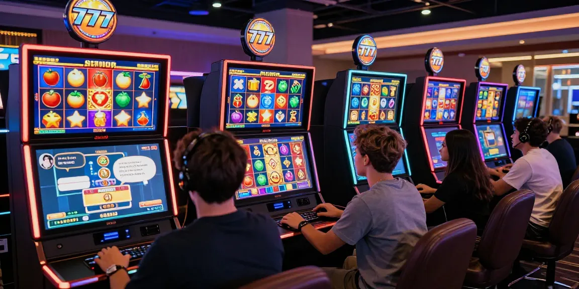 Players engaged in slot777 games at a virtual casino, highlighting excitement and community.