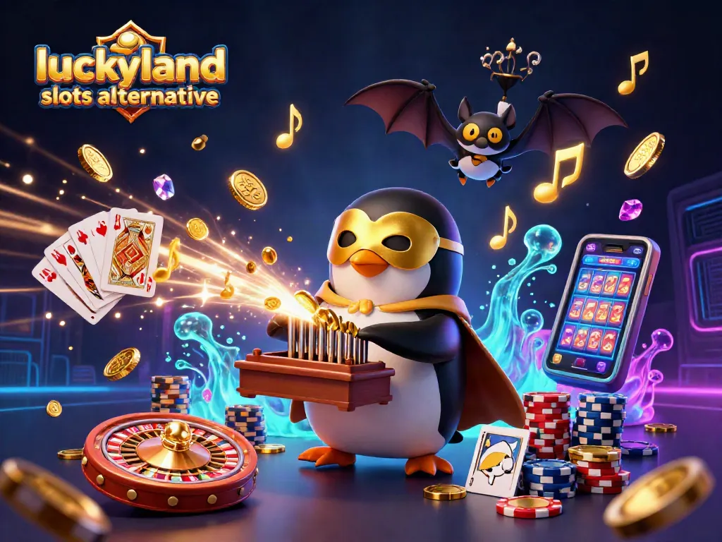 Experience the thrill of winning with luckyland slots alternative, featuring exciting casino characters and game elements.