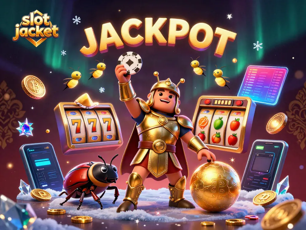 Experience the excitement of a slot jackpot with dynamic characters, coins, and vivid colors!