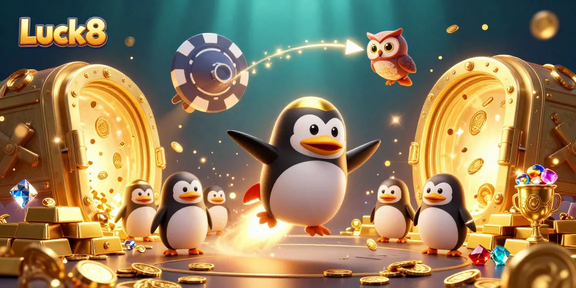 Luck8 offers thrilling moments in a vibrant casino universe with a golden penguin adventure.