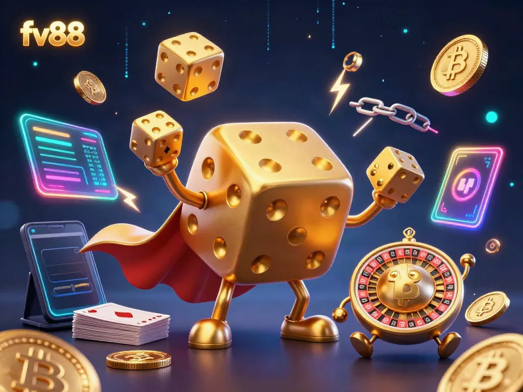 Engage in the vibrant world of online gaming with fv88's exciting illustrated casino elements.