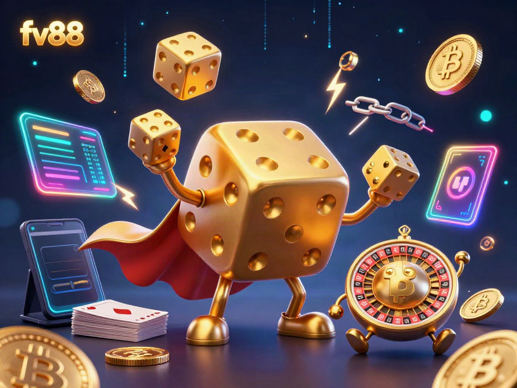 Engage in the vibrant world of online gaming with fv88's exciting illustrated casino elements.