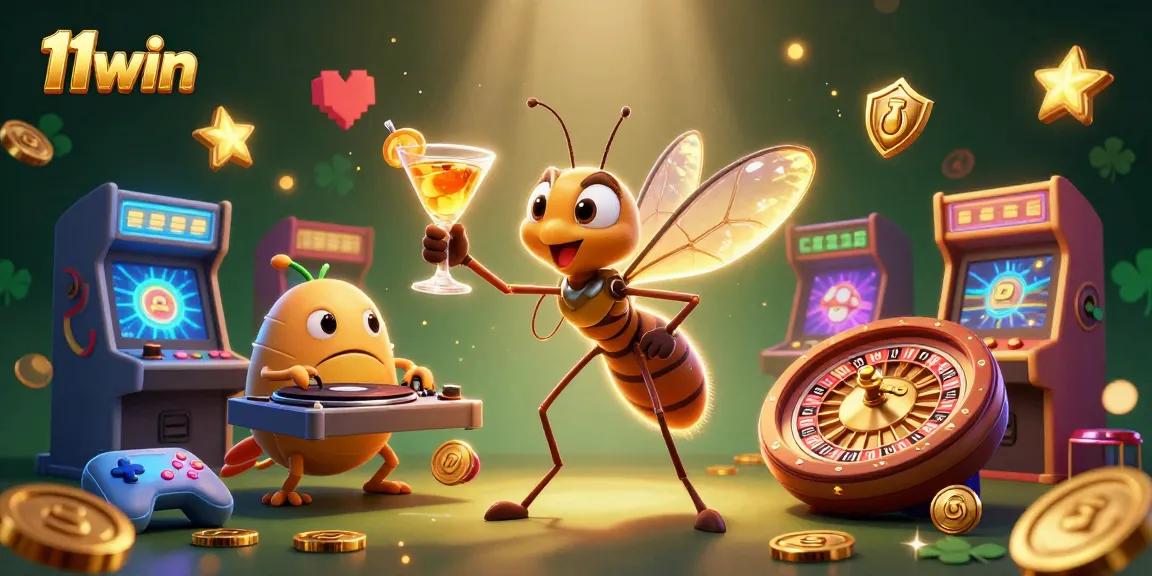 Experience thrilling gameplay at 11win with vibrant casino mascots and interactive gaming elements.