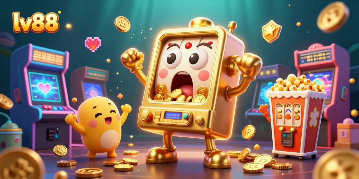 Experience thrilling jackpots at lv88 with a lively slot machine and cheering friends.