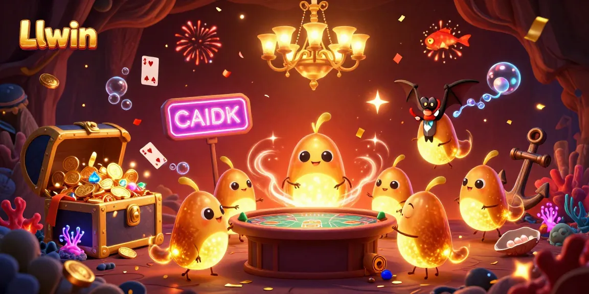 Experience thrilling gameplay at Llwin with glowworms lighting the casino atmosphere.