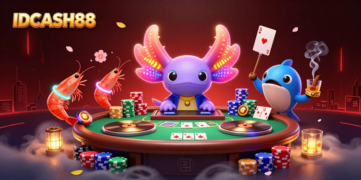Experience the excitement of IDCASH88’s animated gambling scene filled with vibrant characters and rich visuals.