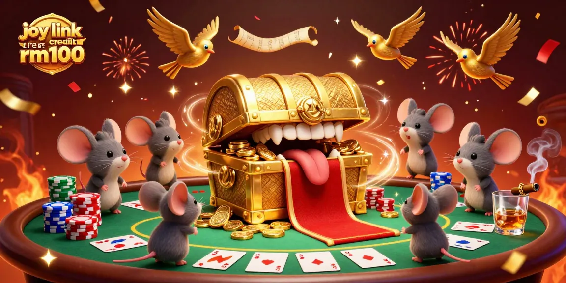 Experience the thrill of joy link free credit rm100 through engaging poker elements and vibrant casino imagery.