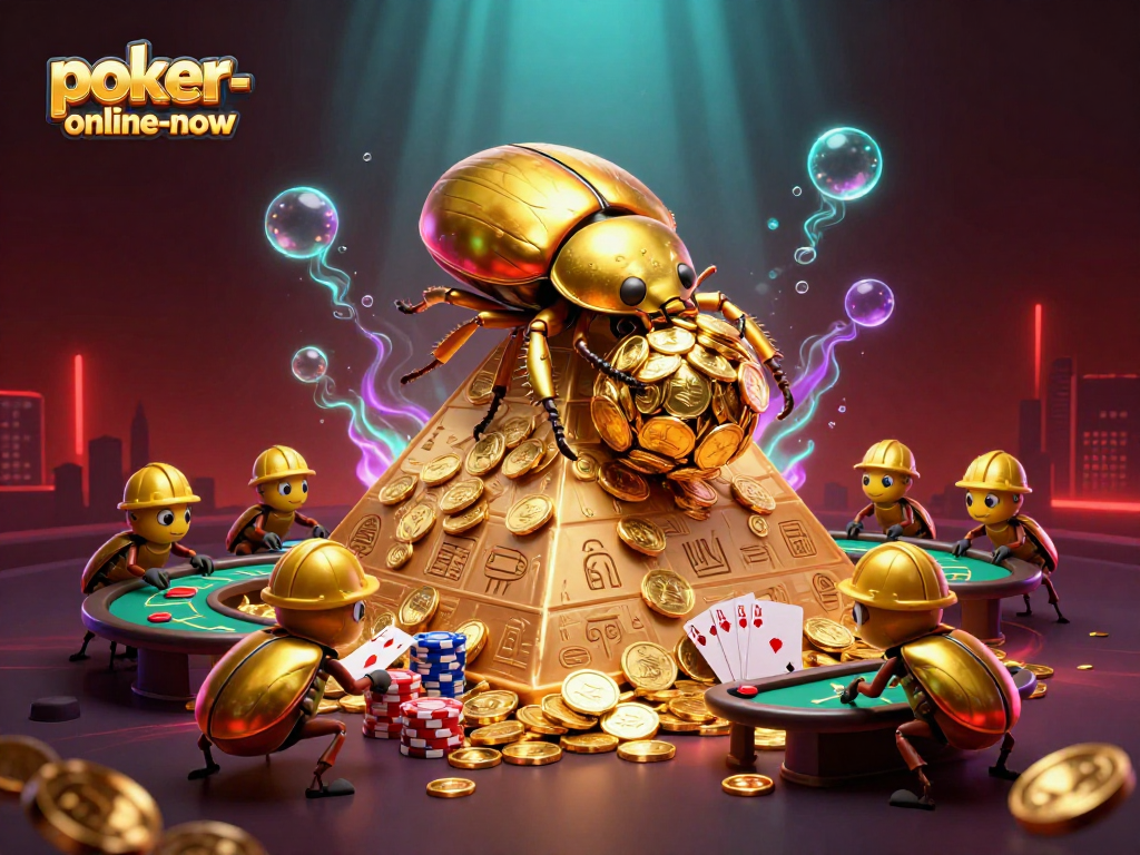Experience the thrill of poker-online-now with dynamic casino action, illustrated in 3D.