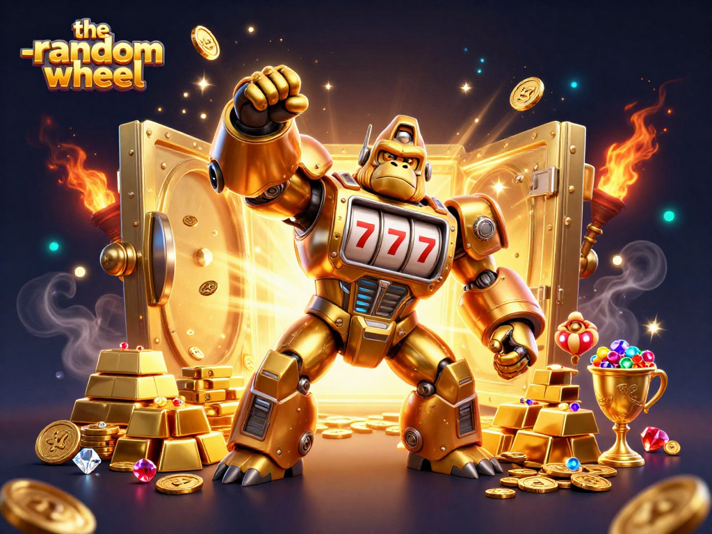 Engage with the-random-wheel as the golden gorilla mech unleashes jackpots amidst treasure