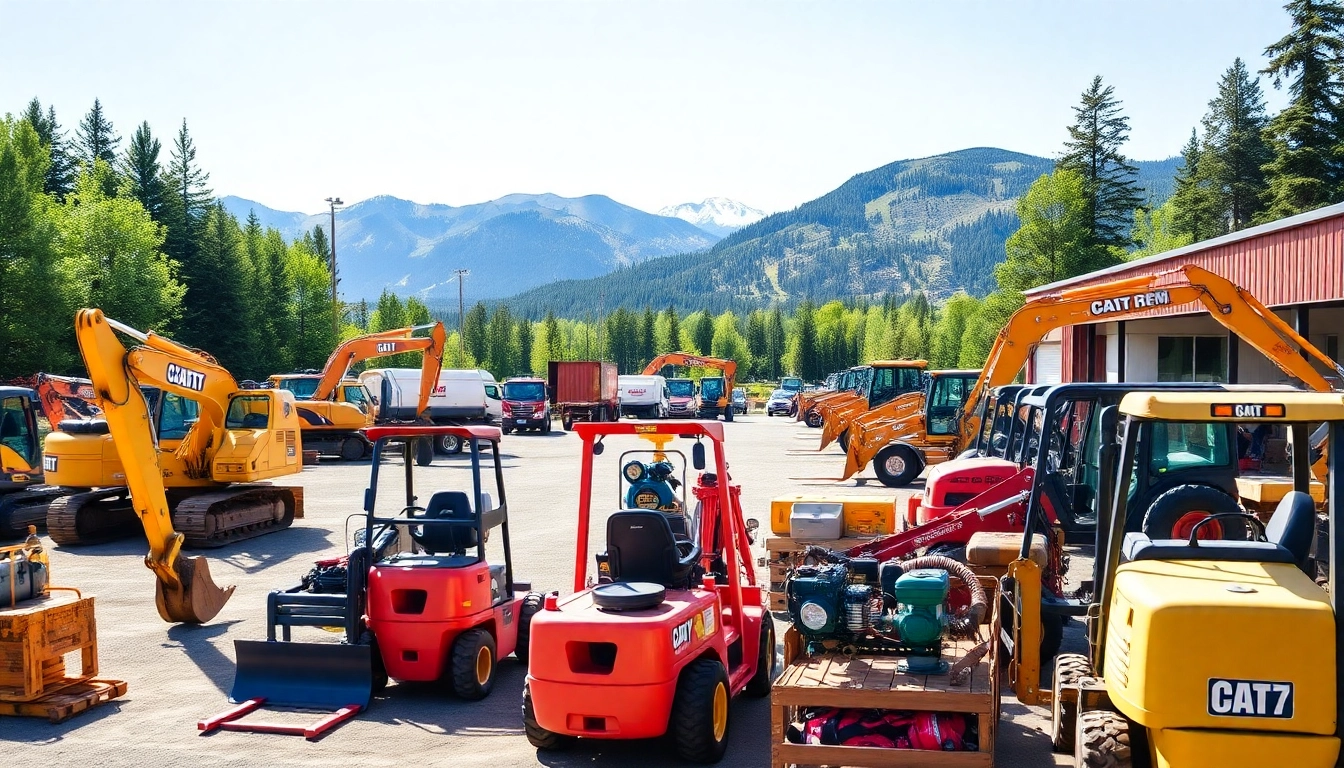 Discover Columbia falls equipment rental showcasing an extensive range of tools and machinery in a vibrant setting.