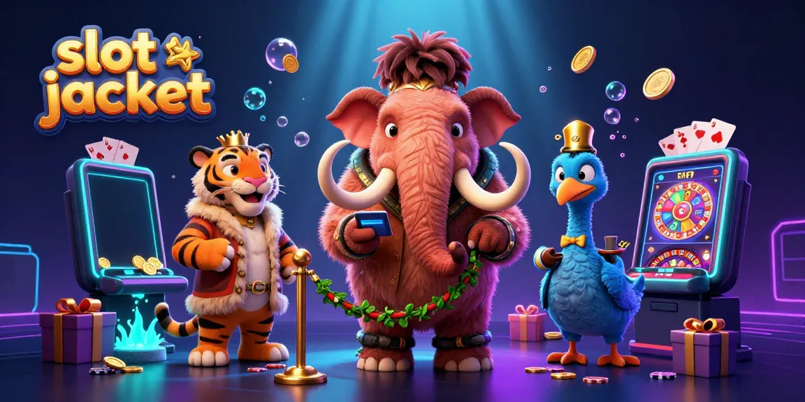 Memenangkan slot jackpot dengan beragam simbol slot, dodo penjaga, dan bouncer mamut yang memeriksa ID di kasino