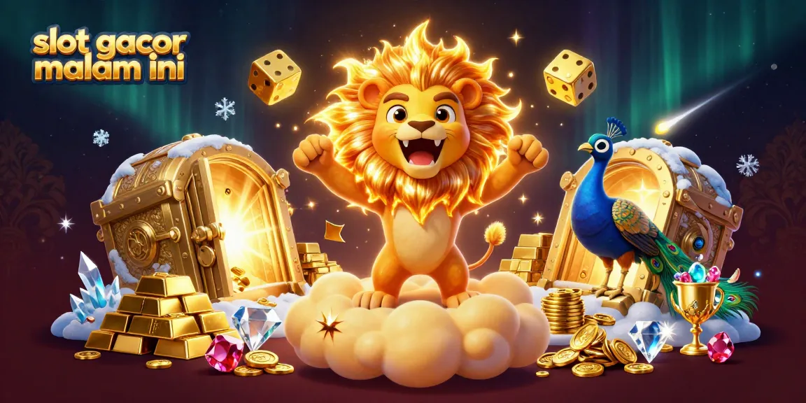 Bermain slot gacor malam ini dengan koin emas, jackpot, dan keberuntungan yang berkilau dalam ilustrasi kasino 3D.