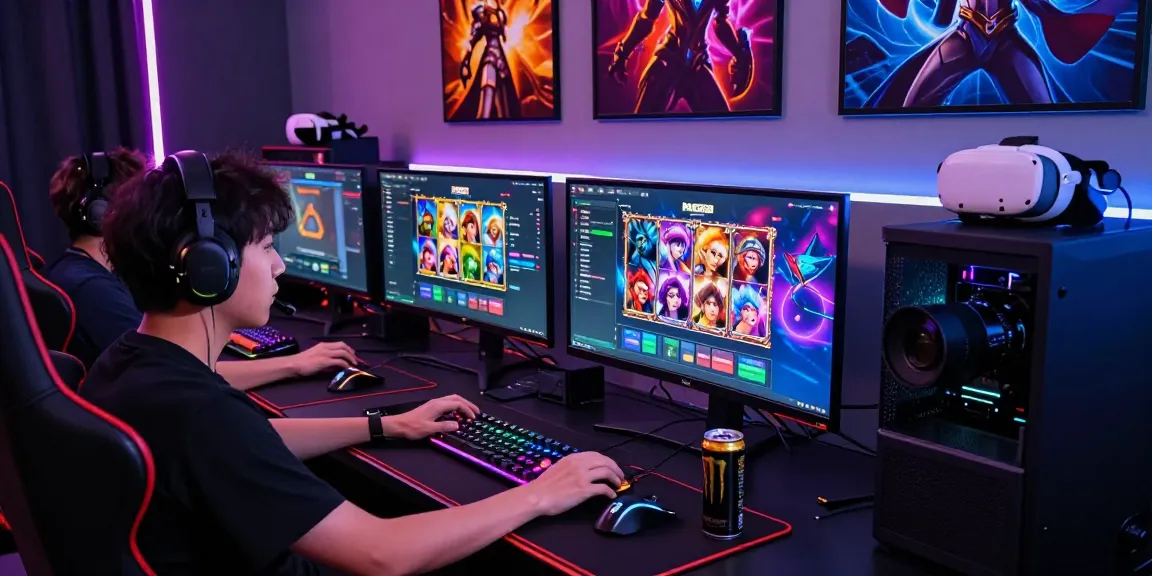 Engaging gaming setup showcasing M98 สล๊อตเว็บตรง with vivid graphics and RGB lighting.