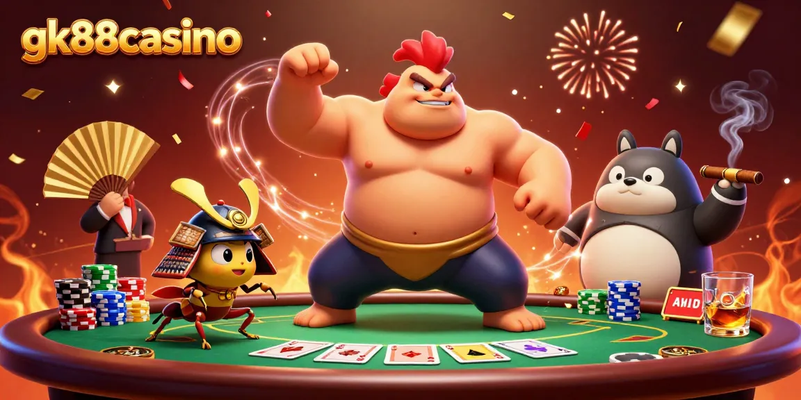 Experience the thrill of gk88casino with a dynamic poker scene and colorful characters!