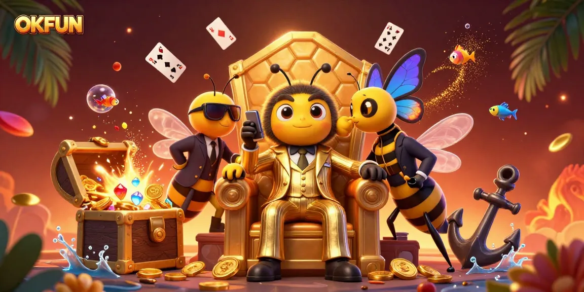 Engage with OKFUN's thrilling gaming experience amidst dynamic characters and a rich casino atmosphere.