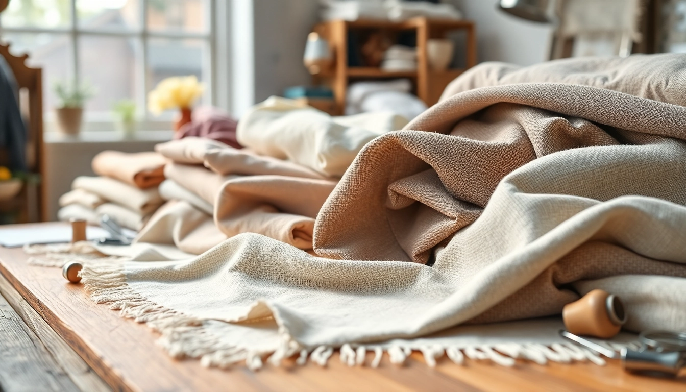 Kaasdoek in verschillende texturen en kleuren op een houten tafel met zonlicht.