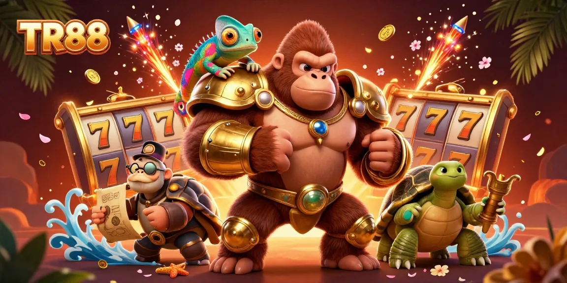 Experience exciting wins at TR88 with vibrant slot games and dynamic characters in a thrilling gambling scene.