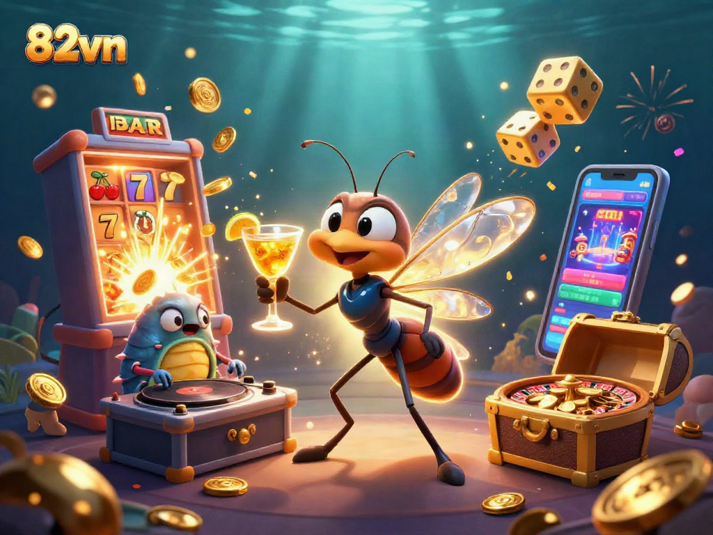 Experience thrilling casino fun with 82vn's unique gaming features and characters in vibrant 3D.