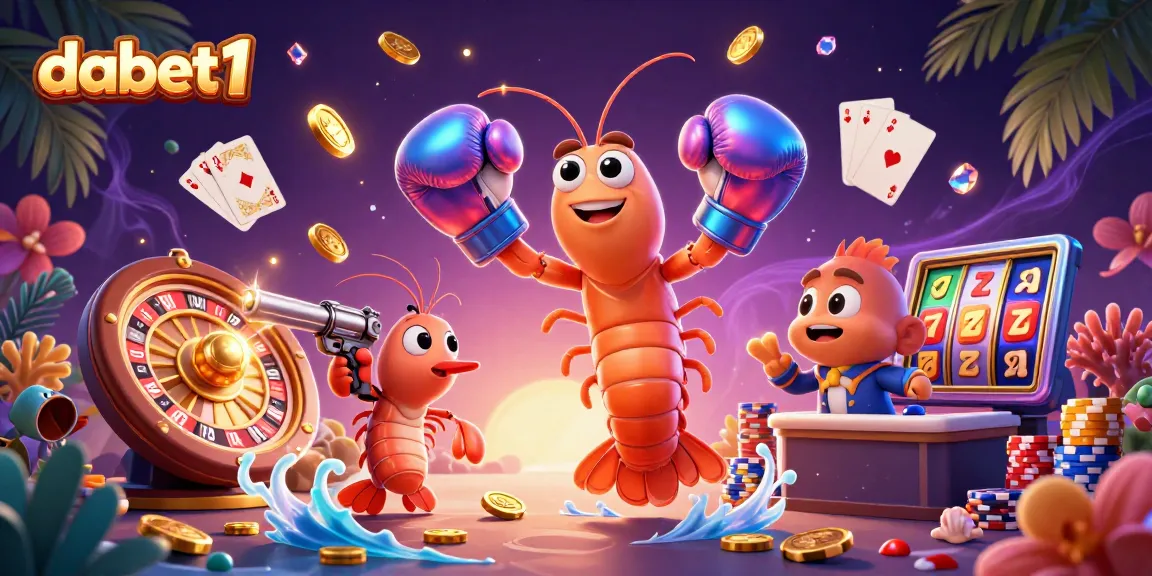 Feature dabet1's vibrant 3D casino scene with animated characters engaging in thrilling gambling moments.
