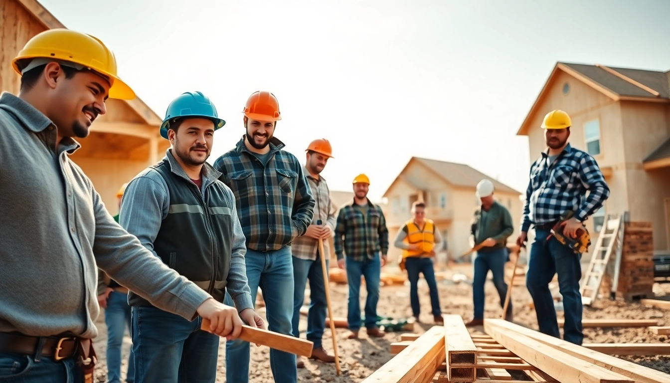 Action scene of New Jersey General Contractor team working on construction project to showcase expertise.
