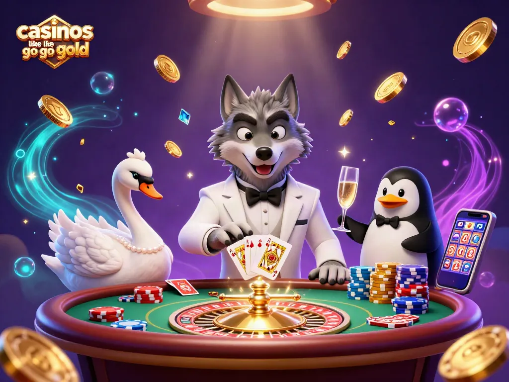 Spin to win at casinos like Go Go Gold with a lively 3D scene of animated casino characters.