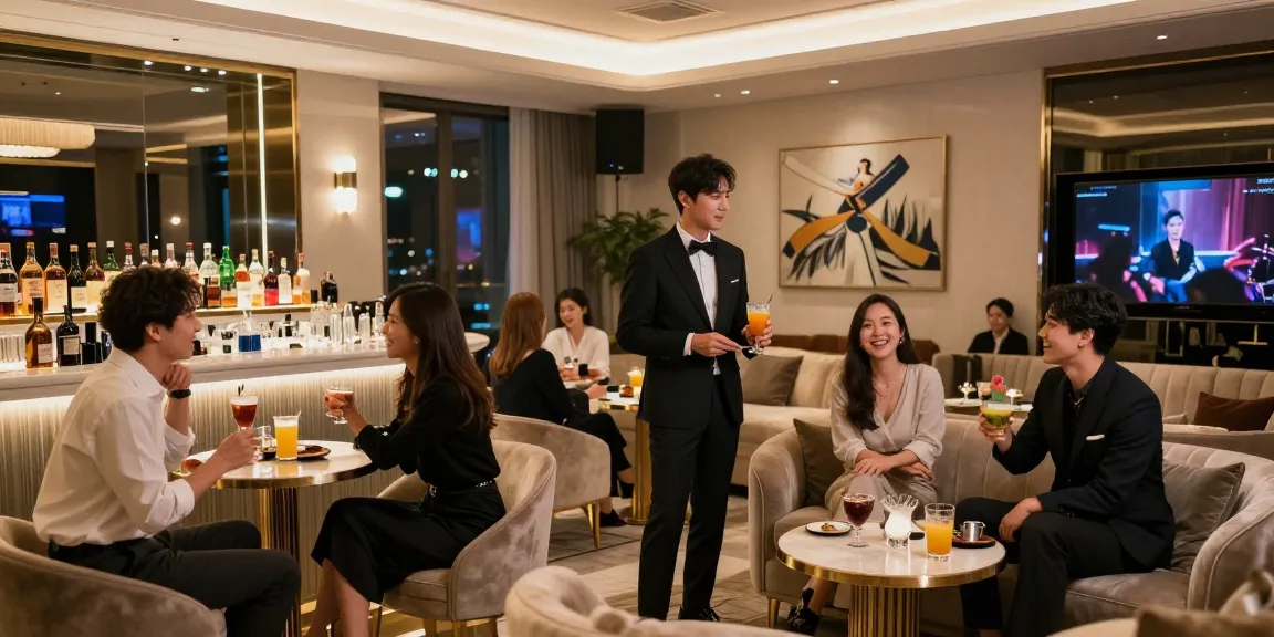 강남 구구단에서 고급스러운 프라이빗 룸에서 즐거운 시간을 보내는 모습