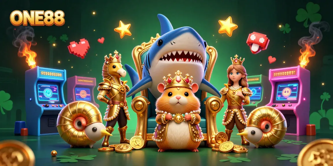 Engage in the thrilling casino experience at ONE88 with a vibrant 3D illustration showcasing the underwater kingdom.
