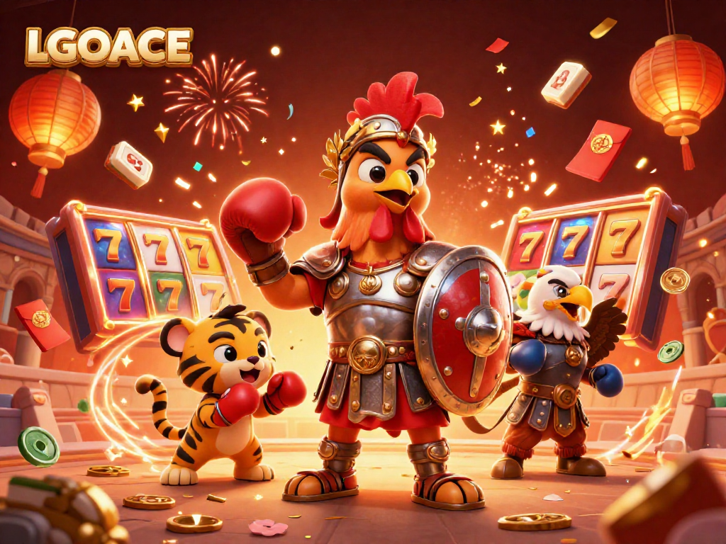 LGOACE showcases thrilling gameplay with 3D characters and dynamic slot elements creating vibrant casino excitement.