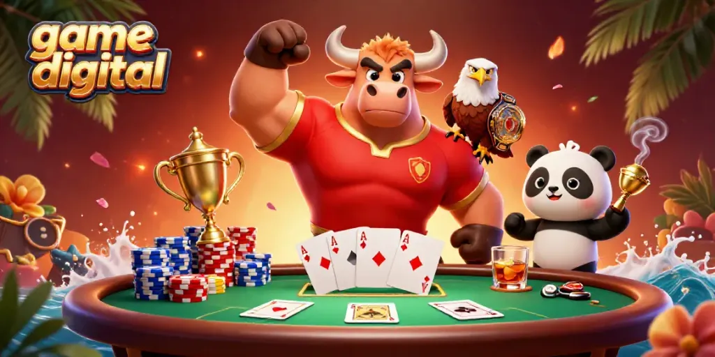 Engage in thrilling game digital excitement with a vibrant illustration showcasing casino elements and winning characters.