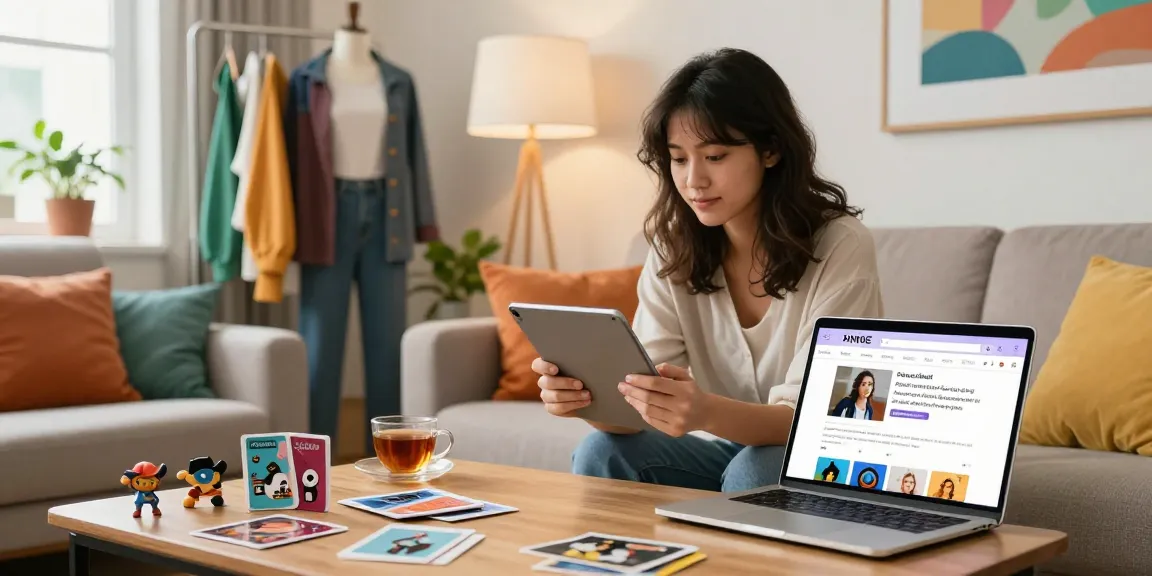 オリパ 通販 おすすめをお探しの女性が自宅でリラックスしながらタブレットでショッピングを楽しむ様子