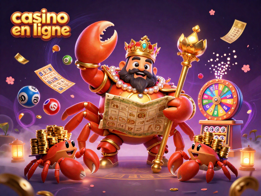 Gagnez avec les jeux de casino en ligne dans une illustration dynamique et colorée.