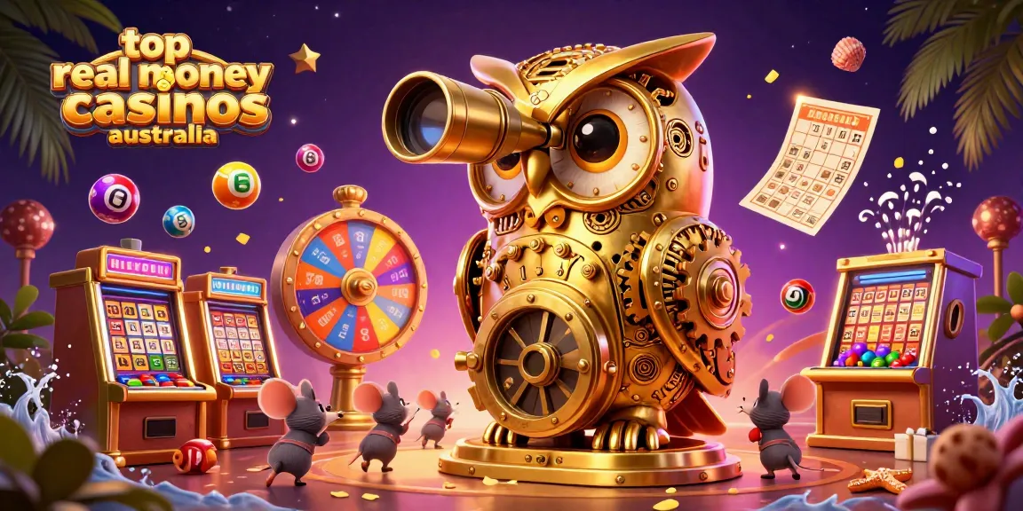 Experience the excitement of the top real money casinos Australia with vibrant, dynamic 3D elements.