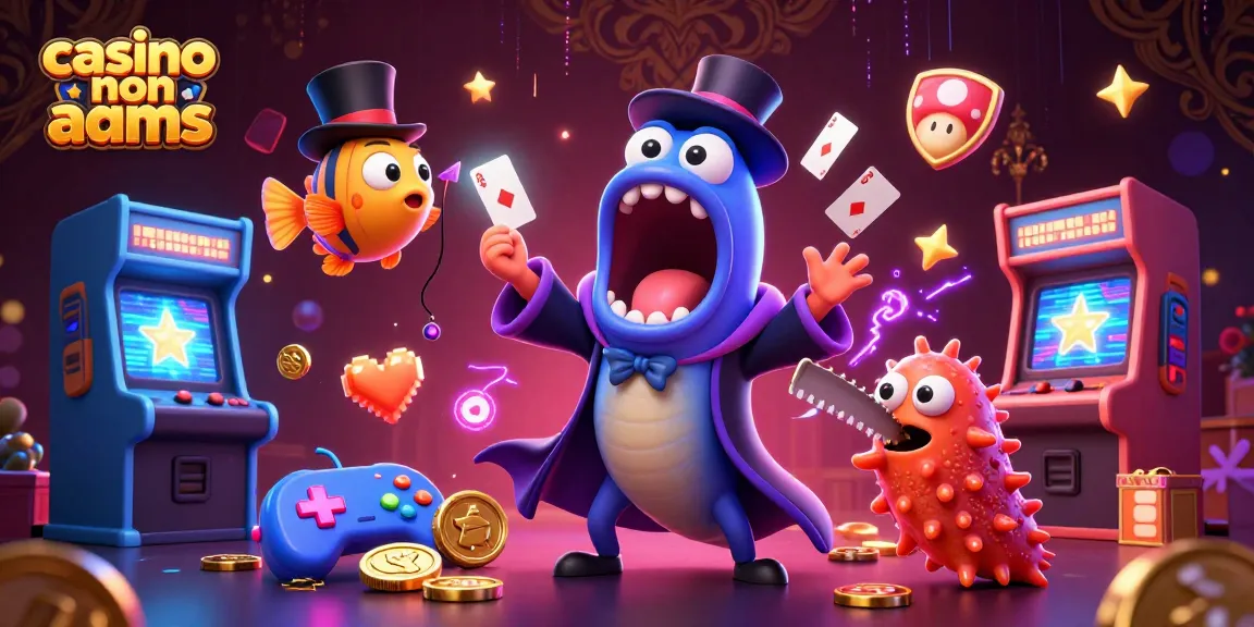 giocare nei casino non aams con un'illustrazione 3D di un'anguilla e un pesce di angolo in un magico spettacolo di carte